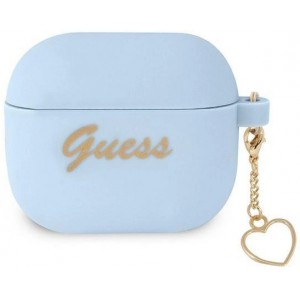 Guess GUA3LSCHSB AirPods 3 cover blue/blue Silicone Charm Heart Collection (universal)