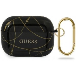 Guess GUACAPTPUCHBK AirPods Pro cover black/black Gold Chain Collection (universal)