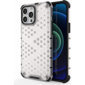 Hurtel Honeycomb Case armor cover with TPU Bumper for iPhone 13 Pro Max transparent (universal)