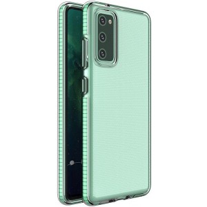 Hurtel Spring Case clear TPU gel protective cover with colorful frame for Samsung Galaxy A72 4G mint (universal)
