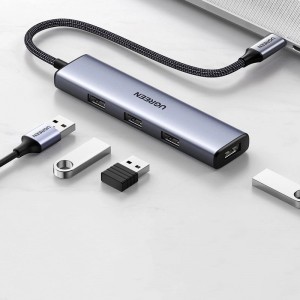 Ugreen HUB USB Type C splitter - 4x USB 3.2 Gen 1 silver (CM473 20841) (universal)