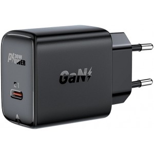 Acefast charger GaN USB Type C 30W, PD, QC 3.0, AFC, FCP black (A21 black) (universal)