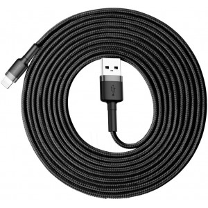Baseus Cafule Cable durable nylon cable USB / Lightning QC3.0 2A 3M black-gray (CALKLF-RG1) (universal)