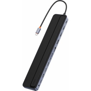 Baseus EliteJoy Gen2 universal USB HUB 12in1 with USB-C cable 25cm notebook stand USB-A / USB-C / DP / HDMI / SD / TF / RJ45 / 3.5mm jack / PD 100W gray (WKSX030213) (universal)