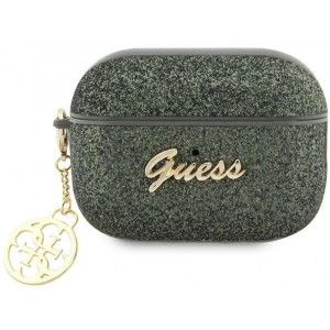 Guess GUAP2GLGSHA AirPods Pro 2 cover green/kaki Glitter Flake 4G Charm (universal)