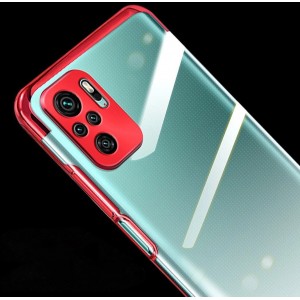 Hurtel Clear Color Case Gel TPU Electroplating frame Cover for Xiaomi Redmi Note 10 5G / Poco M3 Pro blue (universal)