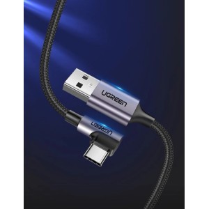Ugreen angle cable USB - USB Type C 2m 3A gray (50942) (universal)