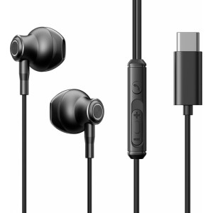 Joyroom TYPE-C Series JR-EC07 USB-C in-ear headphones metal - black (universal)