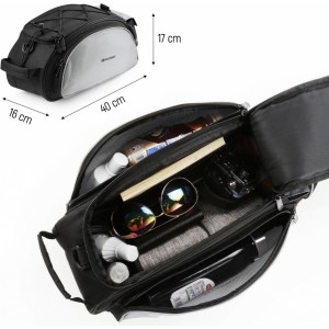 Wozinsky bike carrier bag with shoulder strap 13l black (WBB1BK) (universal)