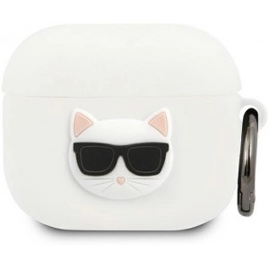 Karl Lagerfeld KLACA3SILCHWH AirPods 3 cover biały/white Silicone Choupette (universal)