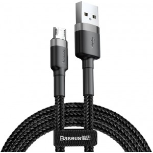 Baseus Cafule Cable durable nylon cable USB / micro USB QC3.0 2.4A 0.5M black-gray (CAMKLF-AG1) (universal)