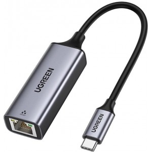 Ugreen external network adapter RJ45 - USB Type C (1000 Mbps / 1 Gbps) Gigabit Ethernet gray (CM199) (universal)