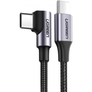 Ugreen angle cable USB Type C - USB Type C Power Delivery 60 W 20 V 3 A 1 m black-gray cable (US255 50123) (universal)