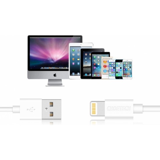 Choetech certified USB-A cable - Lightning MFI 1.8m white (IP0027) (universal)