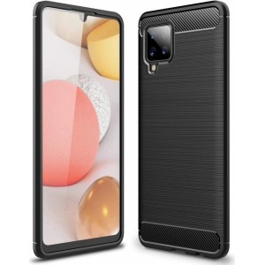 Hurtel Carbon Case Flexible Cover TPU Case for Samsung Galaxy A42 5G black (universal)