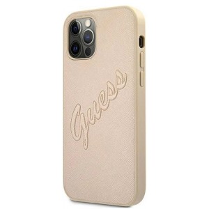 Guess GUHCP12LRSAVSLG iPhone 12 Pro Max 6.7" gold/gold hardcase Saffiano Vintage Script (universal)