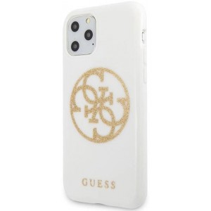 Guess GUHCN65TPUWHGLG iPhone 11 Pro Max white/white hard case Glitter 4G Circle Logo (universal)