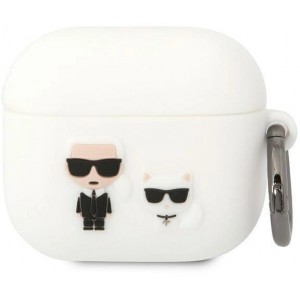 Karl Lagerfeld KLACA3SILKCW AirPods 3 cover white/white Silicone Karl & Choupette (universal)