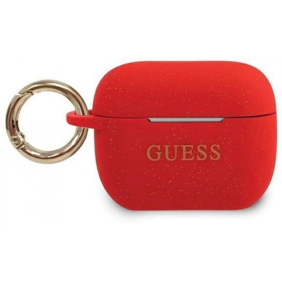 Guess GUACAPSILGLRE AirPods Pro cover red/red Silicone Glitter (universal)