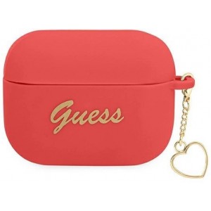 Guess GUAPLSCHSR AirPods Pro cover red/red Silicone Charm Heart Collection (universal)