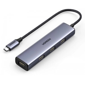 Ugreen HUB USB Type C splitter - 4x USB 3.2 Gen 1 silver (CM473 20841) (universal)