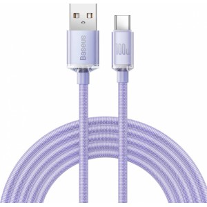 Baseus Crystal Shine Series cable USB cable for fast charging and data transfer USB Type A - USB Type C 100W 2m purple (CAJY000505) (universal)