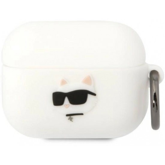 Karl Lagerfeld KLAPRUNCHH AirPods Pro cover white/white Silicone Choupette Head 3D (universal)