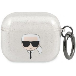 Karl Lagerfeld KLA3UKHGS AirPods 3 cover srebrny/silver Glitter Karl`s Head (universal)