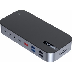 Choetech HUB Choetch M52 USB-C - USB-C PD/USB-C/USB-A/HDMI/VGA/DP/SD/TF/RJ45/AUX - gray (universal)