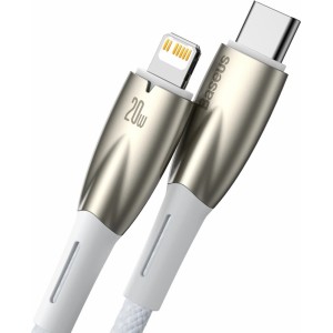 Baseus Glimmer Series cable with fast charging USB-C - Lightning 480Mb/s PD 20W 1m white (universal)