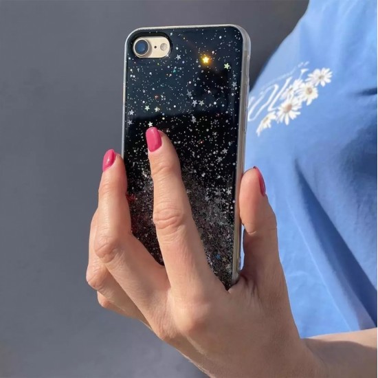 4Kom.pl Star Glitter case cover for iPhone 13 mini shiny glitter case black