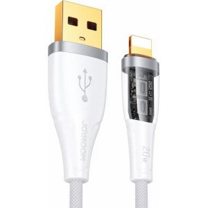 Joyroom fast charging cable with smart switch USB-A - Lightning 2.4A 1.2m white (S-UL012A3)