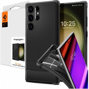 Spigen Etui na telefon Spigen Rugged Armor do Samsung Galaxy S23 Ultra Matte Black