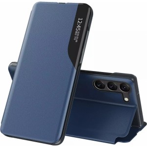 Samsung Eco Leather View Case for Samsung Galaxy S23 Plus with flip stand blue