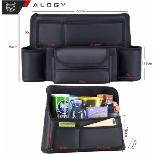 Alogy Car organizer for car between seat car seat Alogy Car drink holder tissues Black