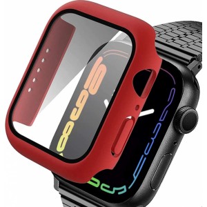 Alogy 2in1 case with glass overlay for Apple Watch 7 41mm Red