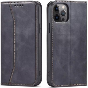 4Kom.pl Magnet Fancy Case case for iPhone 12 Pro Max cover wallet for cards stand black