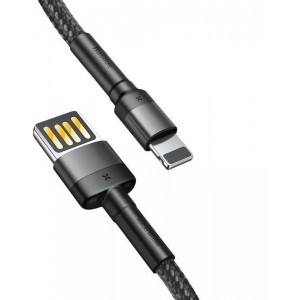 Baseus Lightning USB cable (double-sided) Baseus Cafule 2.4A 1m (gray-black)
