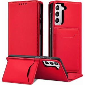 4Kom.pl Magnet Card Case case for Samsung Galaxy S22 (S22 Plus) cover card wallet stand red