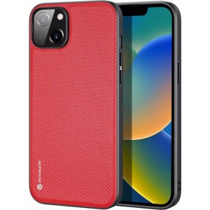 Dux Ducis Fino case cover covered with nylon material iPhone 14 Plus red