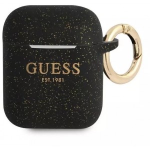Guess protective case for AirPods cover black/black Silicone Glitter