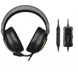Tronsmart Sparkle RGB Wired Over-Ear USB Gaming Headphones with Mic and Remote Black (467600)