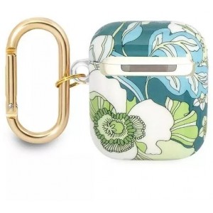Guess GUA2HHFLN AirPods cover zielony/green Flower Strap Collection