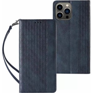4Kom.pl Magnet Strap Case Case for iPhone 13 Pro Max Cover Wallet Mini Lanyard Pendant blue