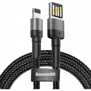 Baseus Lightning USB cable (double-sided) Baseus Cafule 2.4A 1m (gray-black)