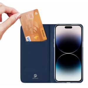 Dux Ducis Case for iPhone 15 Pro Max, cover with flap and wallet Dux Ducis Skin Pro - blue