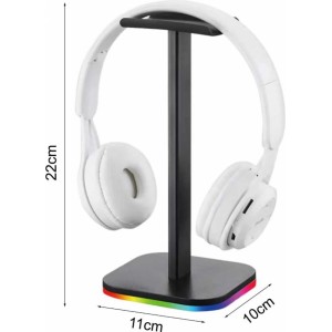 4Kom.pl Gaming headphone stand stand holder with RGB LED backlight Black