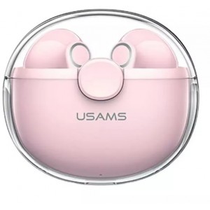 Usams Bluetooth 5.1 headphones USAMS TWS BU series wireless pink/pink BHUBU04
