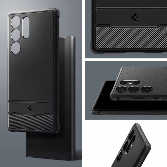 Spigen Etui na telefon Spigen Rugged Armor do Samsung Galaxy S23 Ultra Matte Black