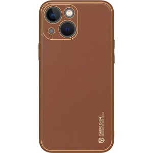 Dux Ducis Yolo case iPhone 14 Plus elegant cover made of ecological leather brown